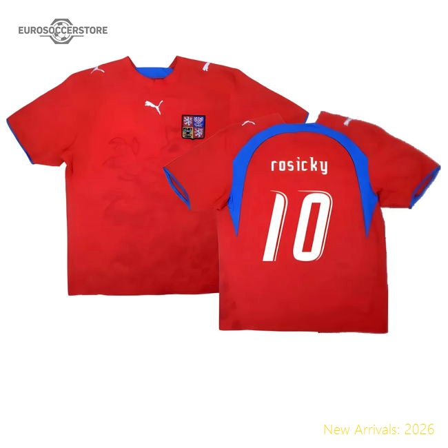 Czech Republic 2006-08 Home Shirt ((Very Good) L) (Rosicky 10)-Football Jersey Hub
