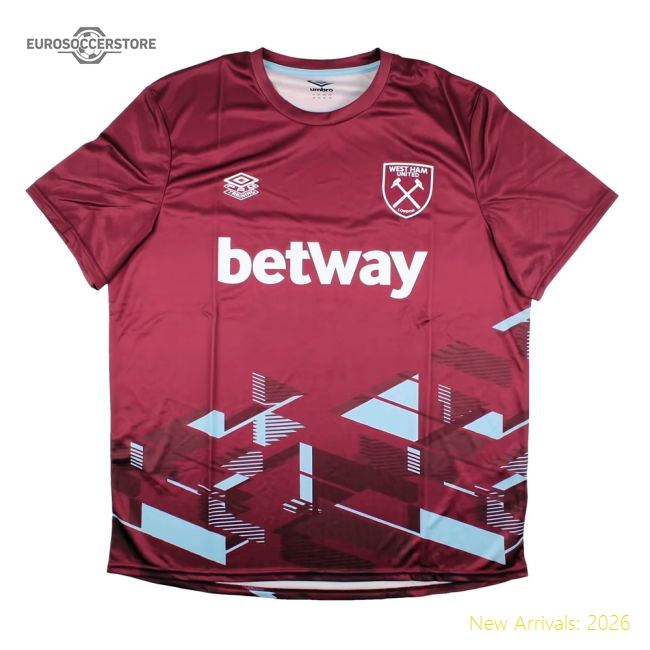 2023-2024 West Ham Warm Up Jersey (Claret)-Football Jersey Hub