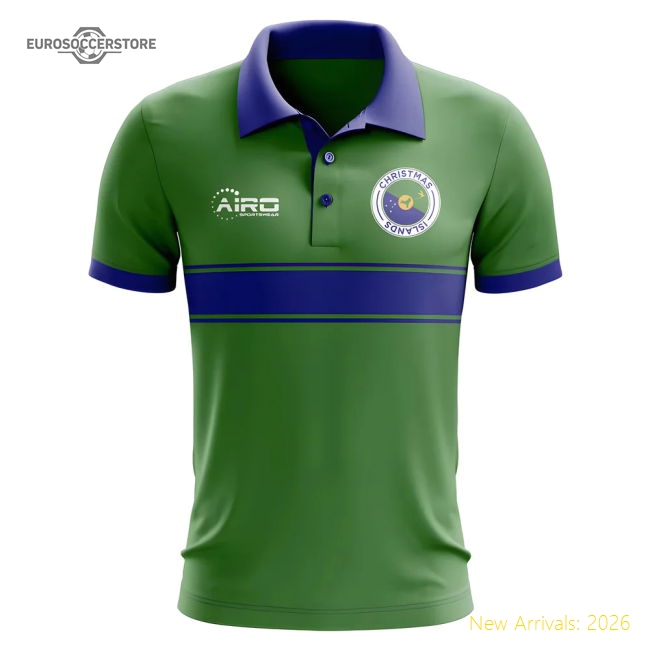 Christmas Islands Concept Stripe Polo Shirt (Green)-Football Jersey Hub