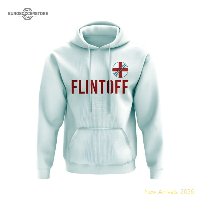 Andrew Flintoff England Name Hoody (White)-Football Jersey Hub