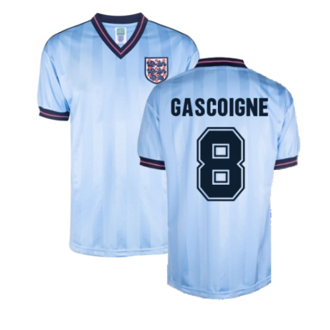 England 1986 World Cup Finals Third Shirt (GASCOIGNE 8)-Football Jersey Hub