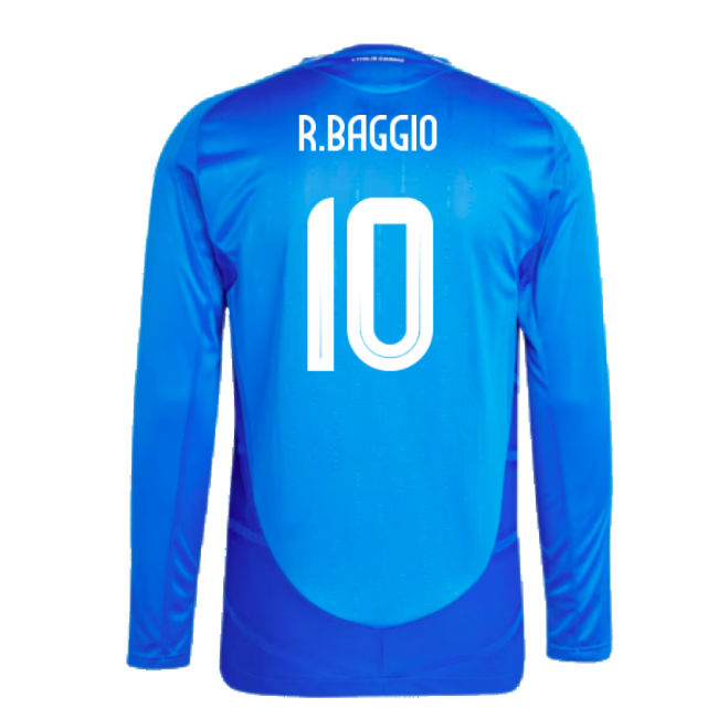 2024-2025 Italy Authentic Long Sleeve Home Shirt (R.BAGGIO 10)-Football Jersey Hub