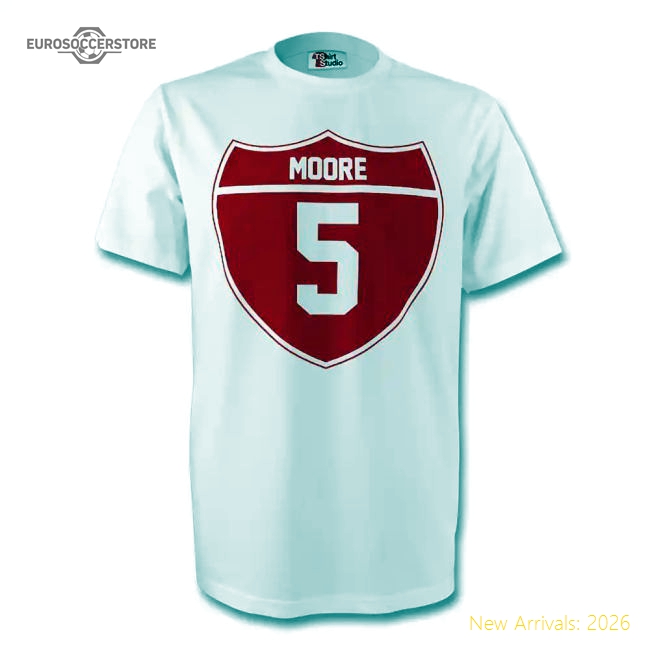 Bobby Moore England Crest Tee (white) - Kids-Football Jersey Hub
