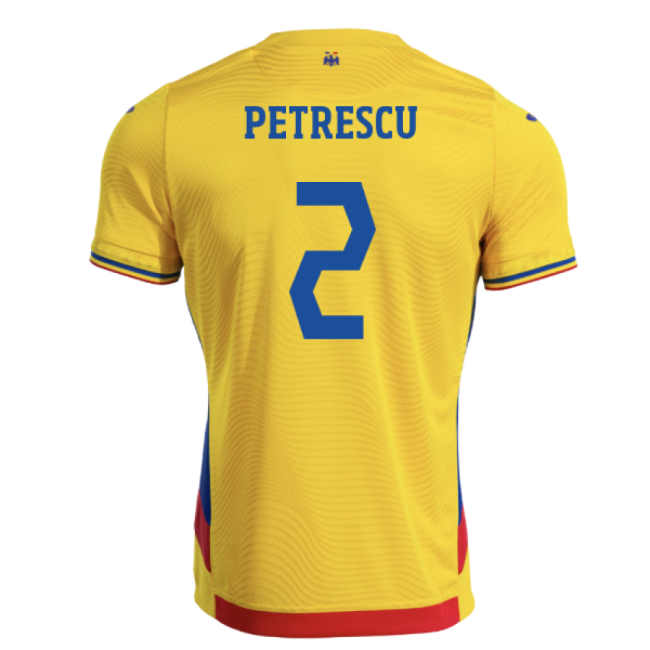 2025-2026 Romania Home Shirt (Petrescu 2)-Football Jersey Hub