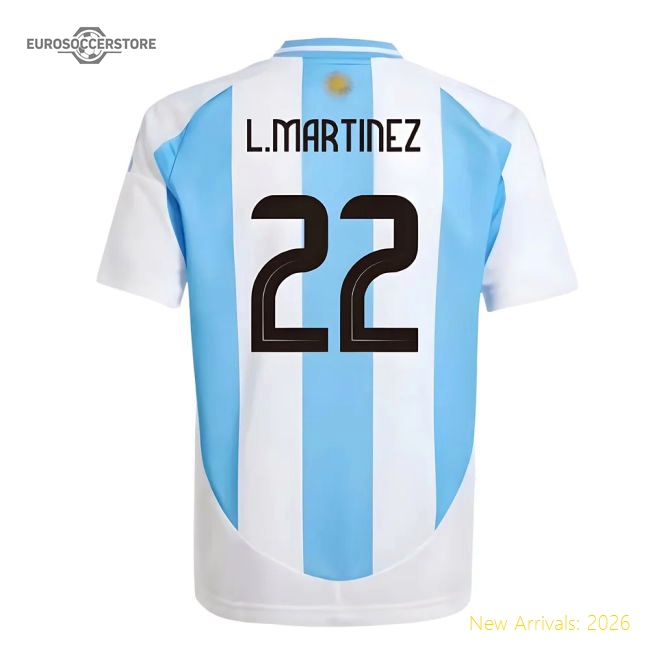 2024-2025 Argentina Home Shirt (Kids) (L.MARTINEZ 22)-Football Jersey Hub
