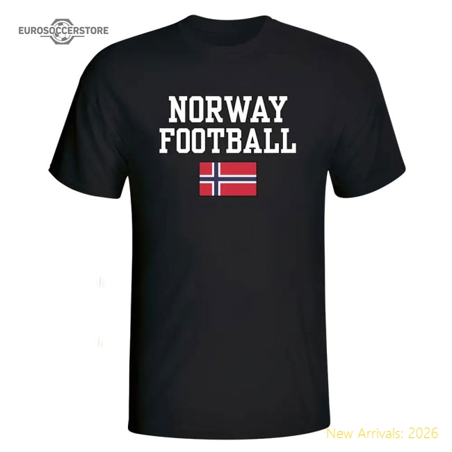 Norway Football T-Shirt - Black-Football Jersey Hub