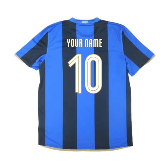 Inter Milan 2008-09 Home Shirt ((Excellent) S) (Your Name)-Football Jersey Hub