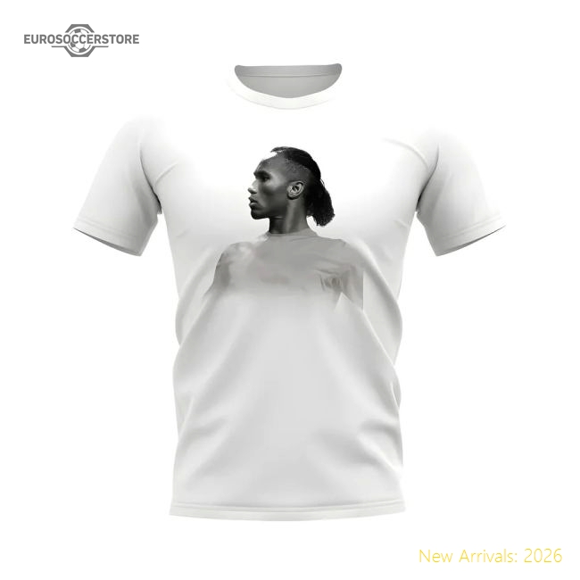 Didier Drogba Chelsea Legend T-Shirt (White)-Football Jersey Hub