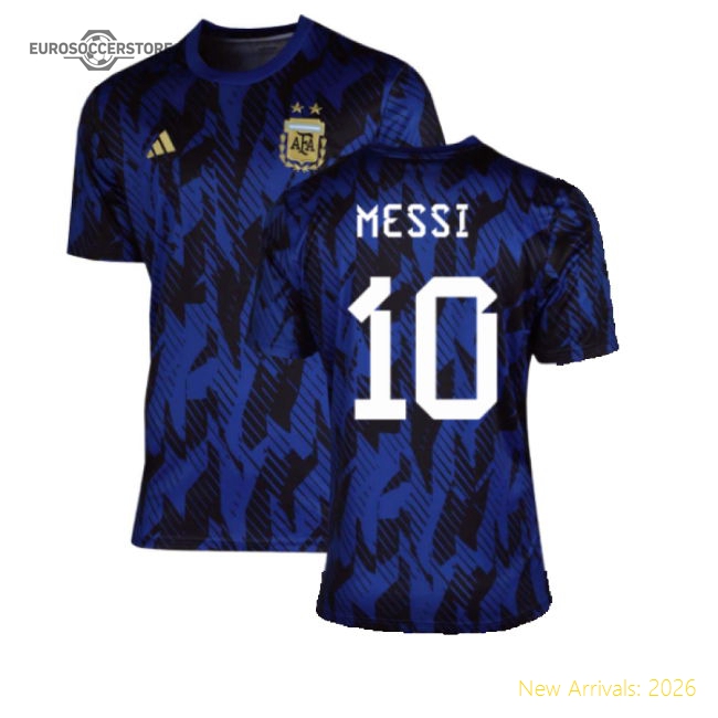 2022-2023 Argentina Pre-Match Shirt (Blue) (MESSI 10)-Football Jersey Hub