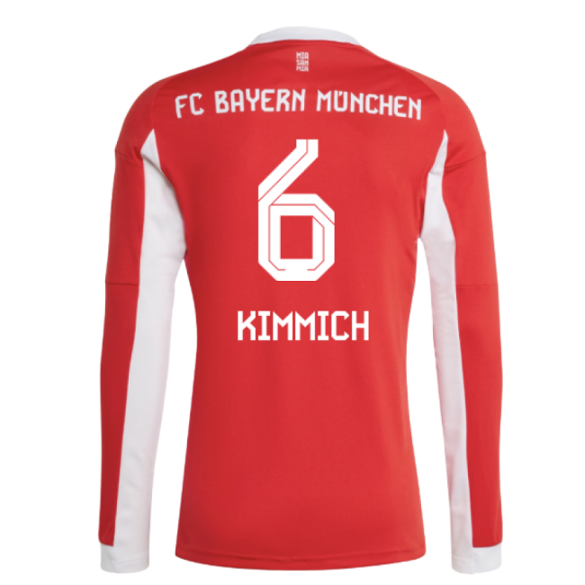 2025-2026 Bayern Munich Long Sleeve Home Shirt (Kimmich 6)-Football Jersey Hub