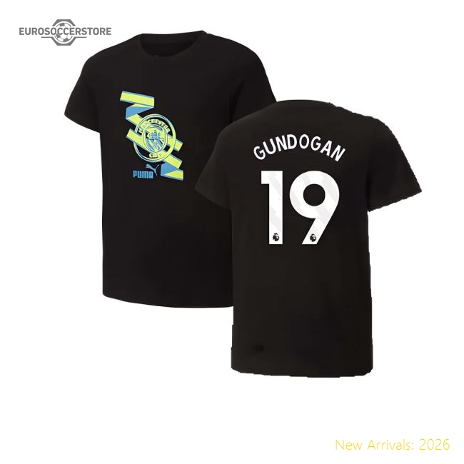 2024-2025 Man City ftblCulture Tee (Black) (Gundogan 19)-Football Jersey Hub