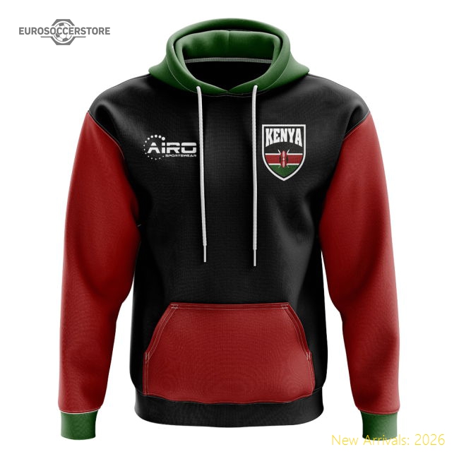 Kenya Concept Country Football Hoody (Black)-Football Jersey Hub