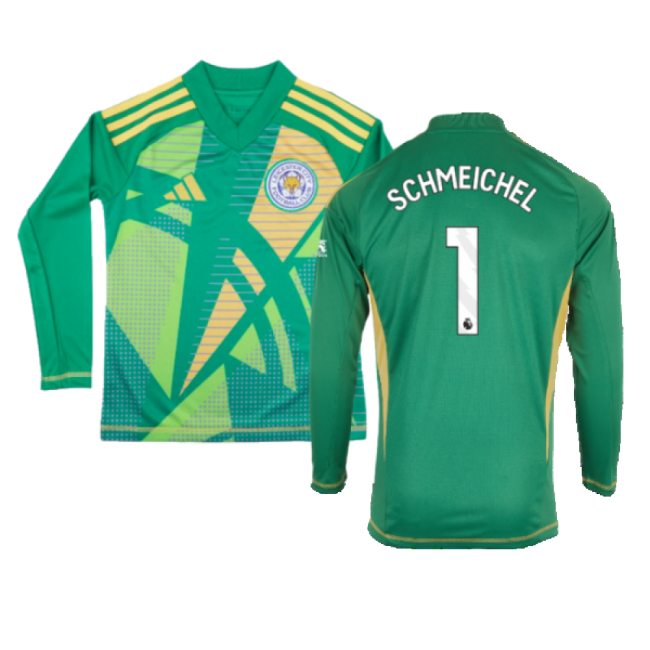 2024-2025 Leicester City Home Goalkeeper Shirt (Green) - Kids (Schmeichel 1)-Football Jersey Hub