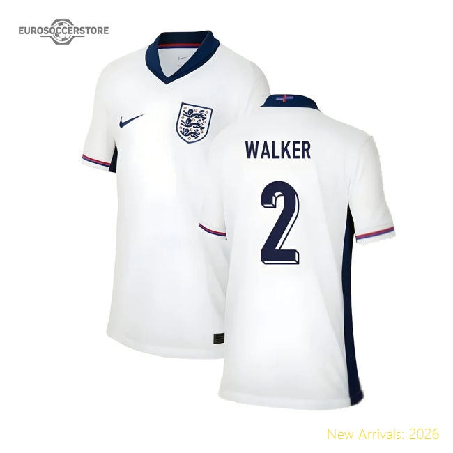 2024-2025 England Home Shirt (Kids) (Walker 2)-Football Jersey Hub