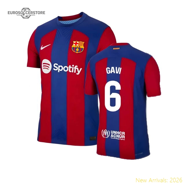 2023-2024 Barcelona Authentic Home Shirt (Gavi 6)-Football Jersey Hub