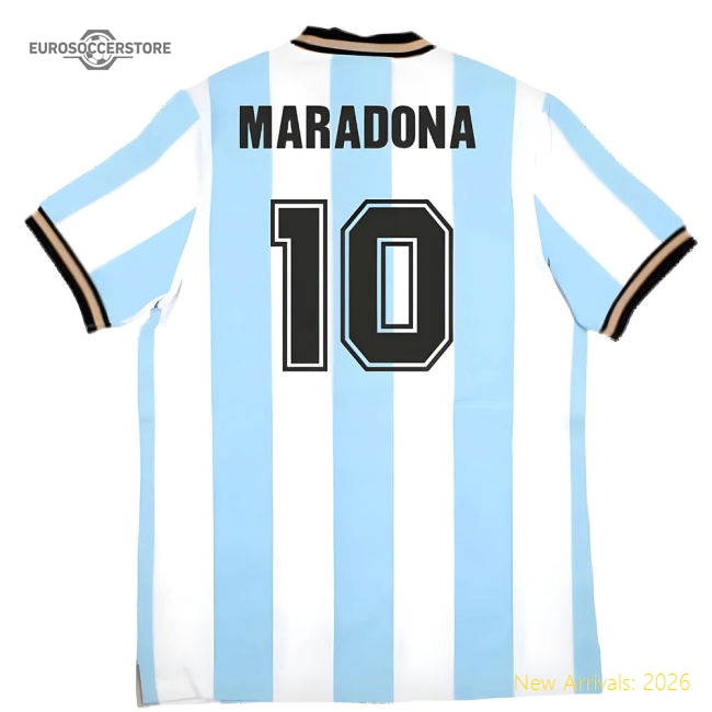 False Nein Argentina Home Vintage Shirt (MARADONA 10)-Football Jersey Hub