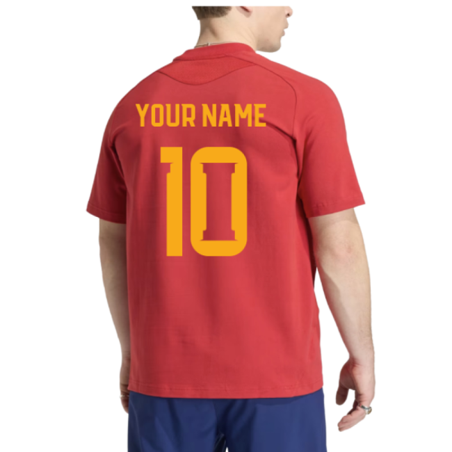 2026-2027 Spain Tiro Travel Tee (Red) (Your Name)-Football Jersey Hub