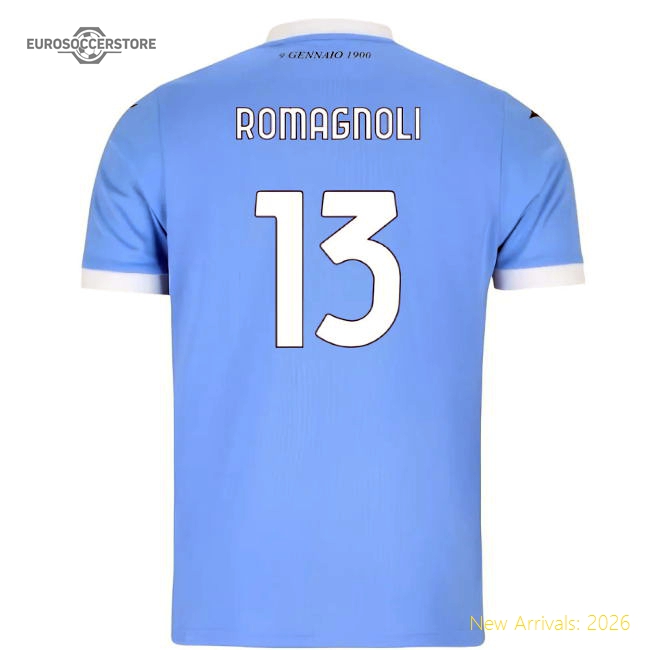 2025-2026 Lazio Home Shirt (Kids) (Romagnoli 13)-Football Jersey Hub