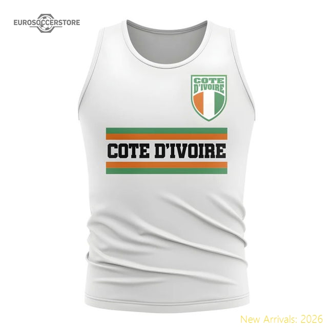 Ivory Coast Core Football Country Sleeveless Tee (White)-Football Jersey Hub