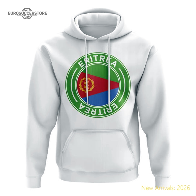 Eritrea Football Badge Hoodie (White)-Football Jersey Hub