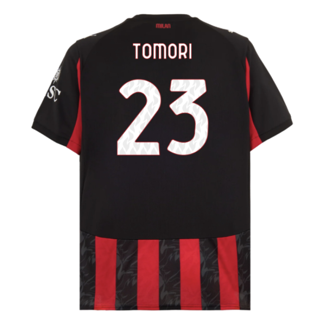 2025-2026 AC Milan Home Shirt (Tomori 23)-Football Jersey Hub