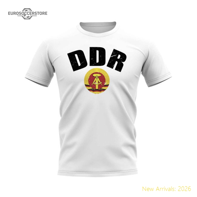 DDR Vintage Club Badge T-Shirt (White)-Football Jersey Hub
