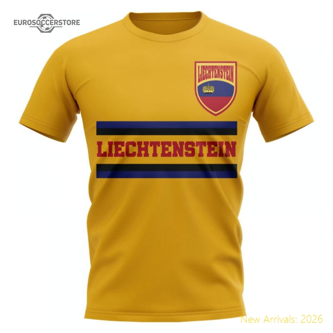 Liechtenstein Core Football Country T-Shirt (Yellow)-Football Jersey Hub