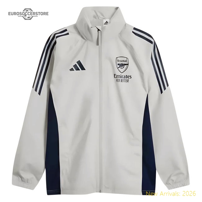 2025-2026 Arsenal Rain Jacket (Grey)-Football Jersey Hub