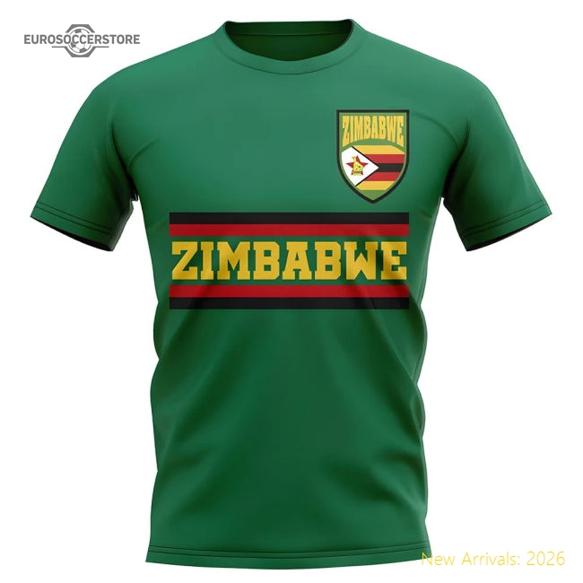 Zimbabwe Core Football Country T-Shirt (Green)-Football Jersey Hub