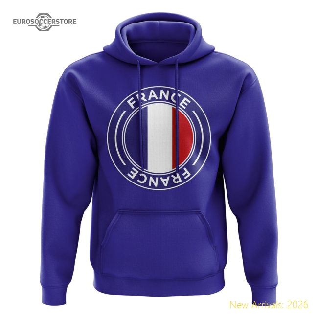 France Football Badge Hoodie (Royal)-Football Jersey Hub