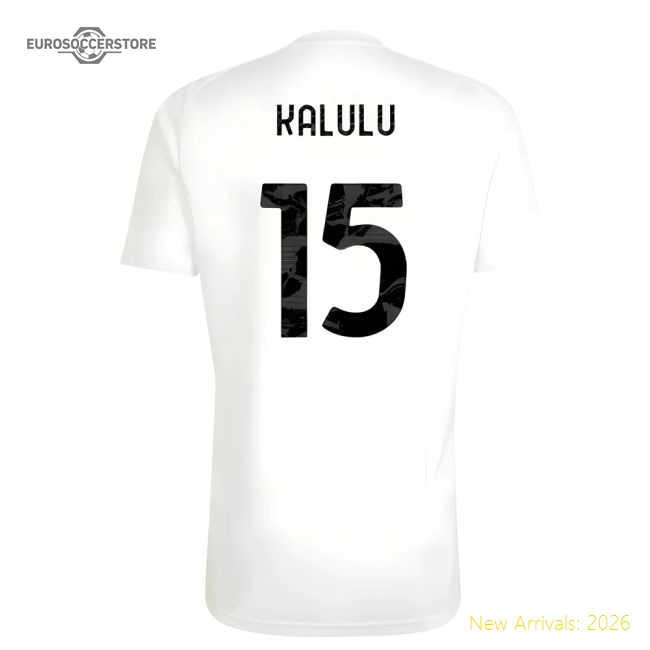 2025-2026 Juventus Training Tee (White) (Kalulu 15)-Football Jersey Hub
