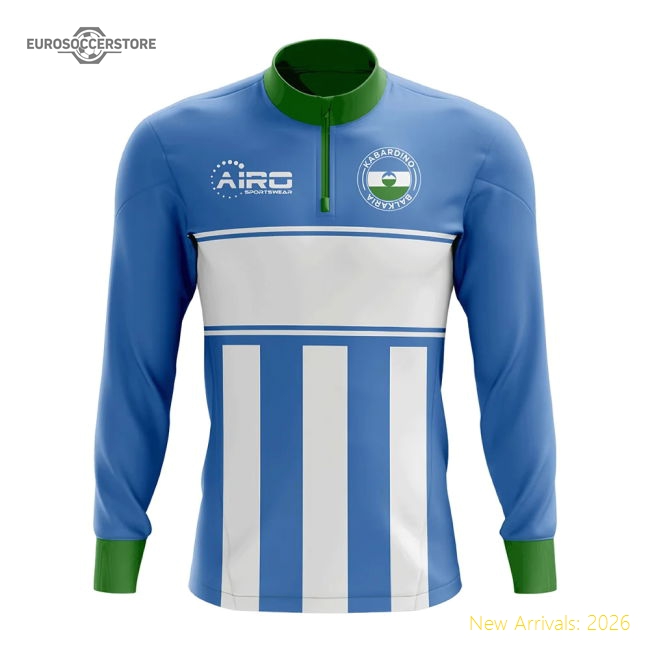 Kabardino-Balkaria Concept Football Half Zip Midlayer Top (Sky Blue-White)-Football Jersey Hub