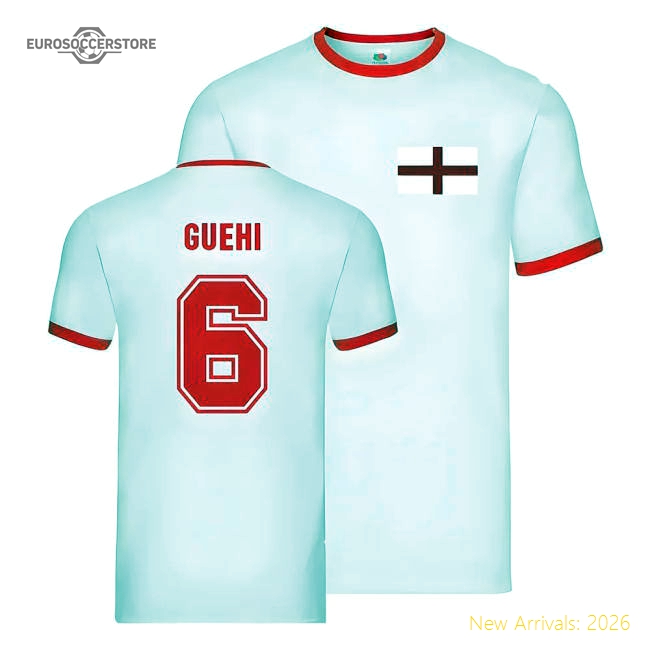 England Ringer T-Shirt (Marc Guehi 6)-Football Jersey Hub
