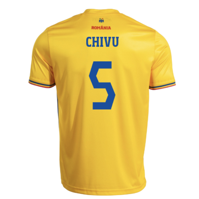 2025-2026 Romania Home Replica Shirt (Kids) (Chivu 5)-Football Jersey Hub