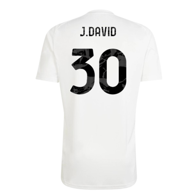 2025-2026 Juventus Training Tee (White) (J.David 30)-Football Jersey Hub