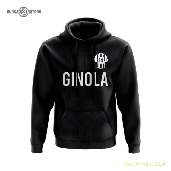 David Ginola Newcastle United Number Hoody (Black)-Football Jersey Hub