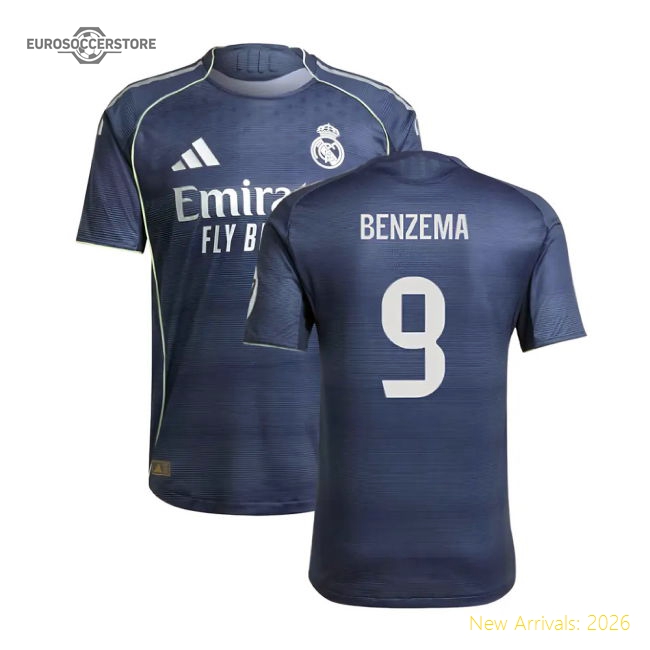 2025-2026 Real Madrid Authentic Away Shirt (Benzema 9)-Football Jersey Hub