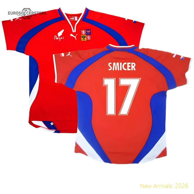 Czech Republic 2000-02 Home Shirt ((Very Good) XL) (Smicer 17)-Football Jersey Hub