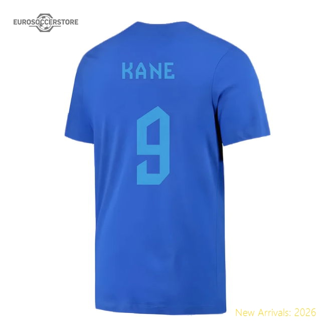 2022-2023 England Three Lions Tee (Blue) (Kane 9)-Football Jersey Hub