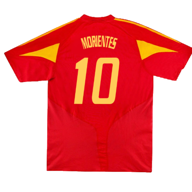 Spain 2004-06 Home Shirt ((Very Good) XL) (Morientes 10)-Football Jersey Hub