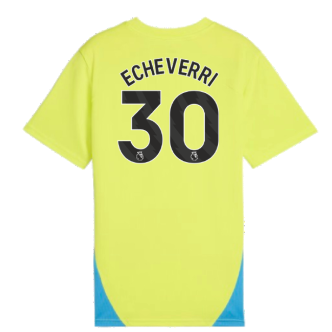 2024-2025 Man City Training Shirt (Yellow Glow) - Kids (Echeverri 30)-Football Jersey Hub