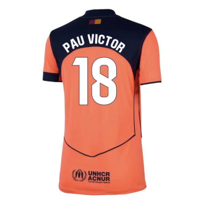 2025-2026 Barcelona Third Shirt (Womens) (Pau Victor 18)-Football Jersey Hub