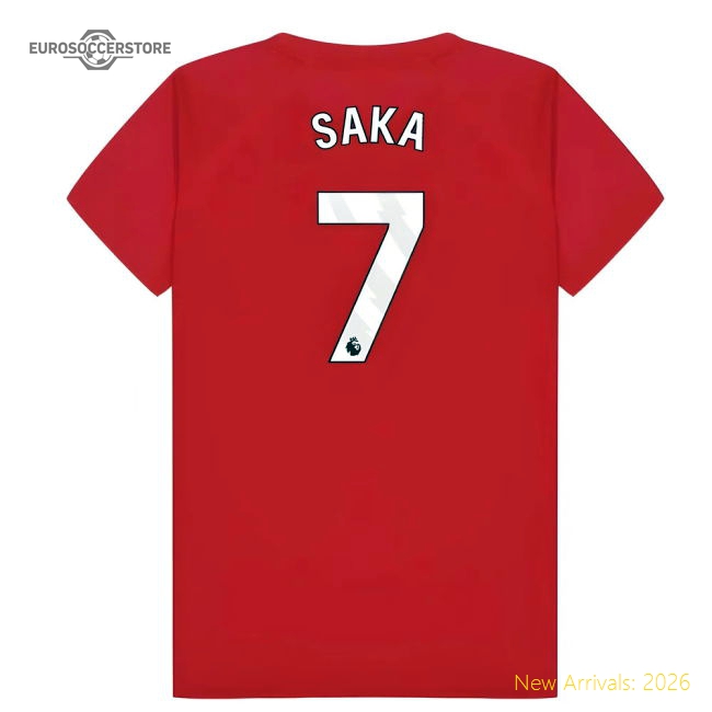 Arsenal Poly T-Shirt (Red) - Kids (Saka 7)-Football Jersey Hub