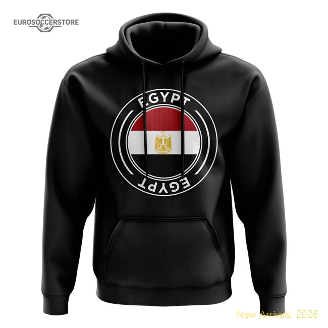Egypt Football Badge Hoodie (Black)-Football Jersey Hub