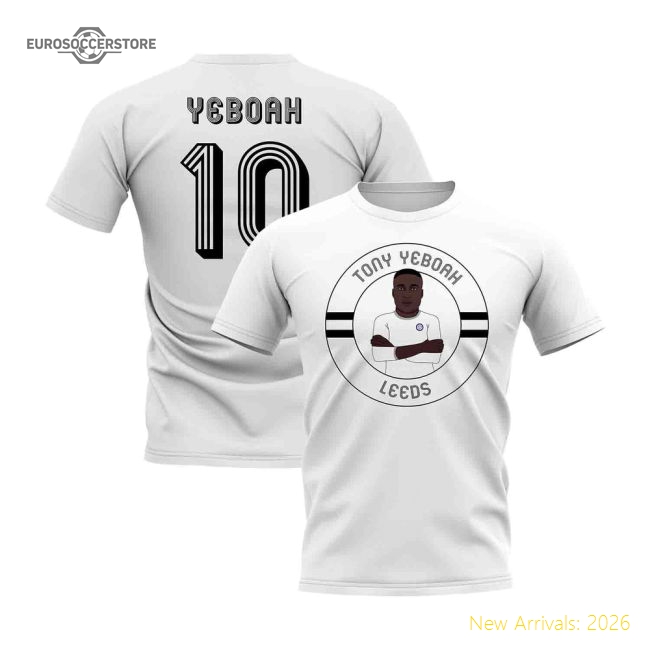 Tony Yeboah Leeds Illustration T-Shirt (White)-Football Jersey Hub