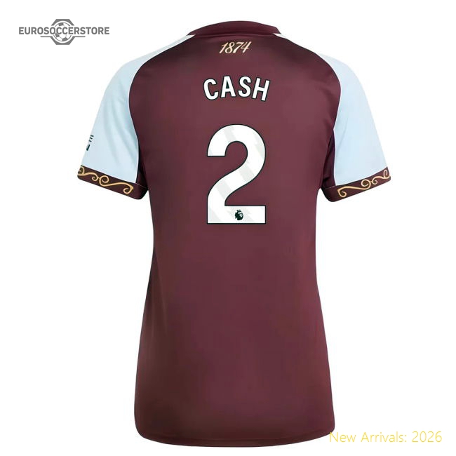 2025-2026 Aston Villa Home Shirt (Womens) (Cash 2)-Football Jersey Hub