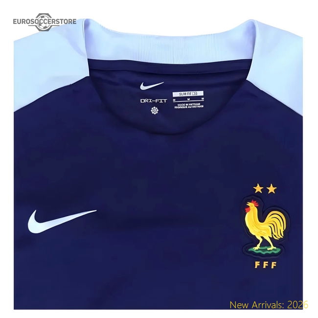 2024-2025 France Dri-Fit Strike Training Shirt (Navy)-Football Jersey Hub
