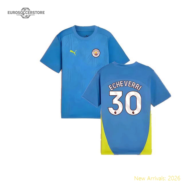 2024-2025 Man City Training Shirt (Magic Blue) - Kids (Echeverri 30)-Football Jersey Hub