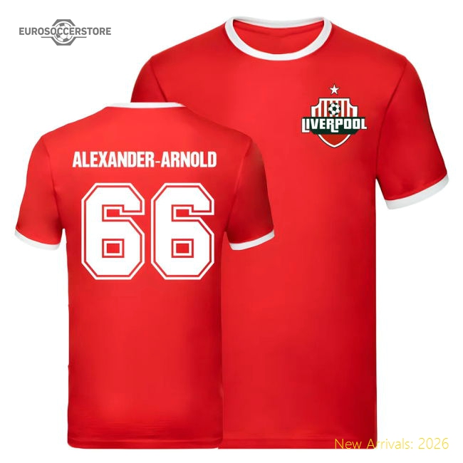 Trent Alexander-Arnold Liverpool Ringer Tee (Red)-Football Jersey Hub