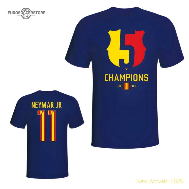Barcelona 2015 Neymar Champions Tee (Navy)-Football Jersey Hub